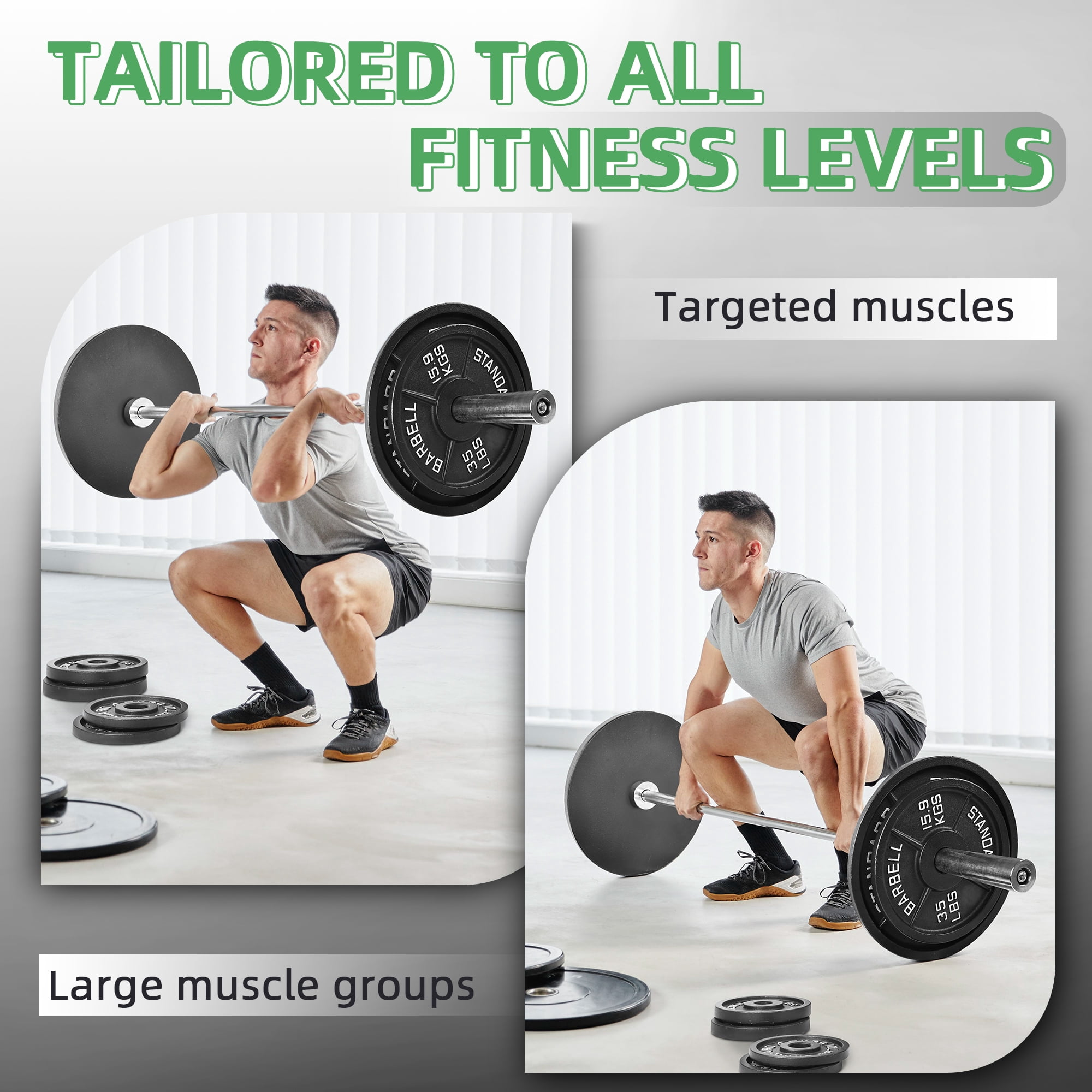 BalanceFrom Classic Cast Iron Weight Plates for Strength Training, 2-Inch, 35-Pound, Single