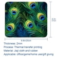 thumbnail image 5 of Peacock Feathers Printed Square Mousepad Desk Pad Desk Mat, 8.3x9.8 Inch, Non-Slip Rubber Bottom, Suitable for Office and Gaming, 5 of 6