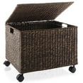 thumbnail image 3 of Casafield Rolling Filing Cabinet, Espresso Dark Brown - Water Hyacinth Hanging File Folder Organizer, Home Office Storage, 3 of 7