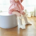 thumbnail image 2 of Baby Girls Cute Lace Ruffle Socks Infant Girl Middle Hose Frilly Socks Soft Non-Slip Stockings Toddlers Tutu Socks, 2 of 7