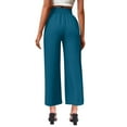 thumbnail image 6 of Kvture Women's Capri Pants Drawstring Casual Palazzo Trousers with Pockets Loose High Waisted Wide Leg Lounge Pants Sky Blue XL, 6 of 6