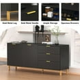 thumbnail image 3 of OXYLIFE Modern Sideboard Buffet Storage Cabinet with 3 Drawers for Living Room Black, 3 of 8