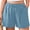 E1-Blue Gray, variant on SHOWMALL Women's Plus Size Summer Shorts, Lightweight Breathable Casual Shorts with Pockets, Ethnic Geometric Stripe 3X Elastic Drawstring Waist High Waisted Lounge Beach Shorts