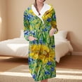 thumbnail image 2 of MEICHEN Plush Fleece Robe for Women Long Floral Print Flannel Hooded Bathrobe Plus Size Women's Loungewear, 2 of 5