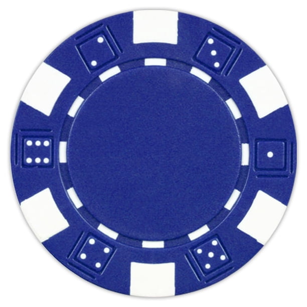 Poker Chips DA VINCI 50 dados compuestos de arcilla a rayas de 11,5 g, azul