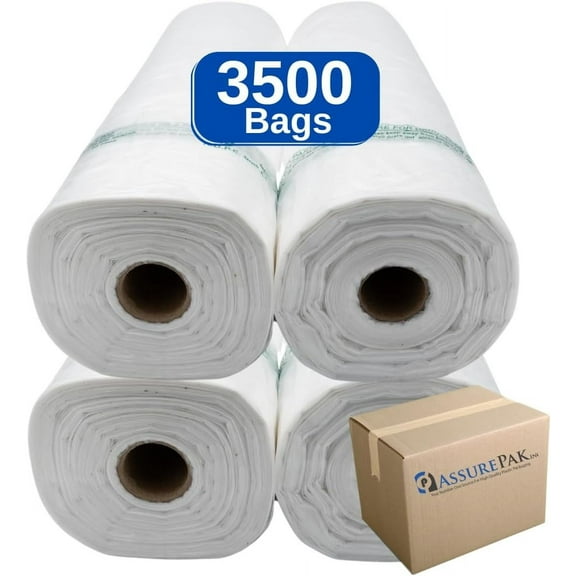 Plastic Bag-Clear HDPE Produce Rolls 10"x15" 11 mic (0.44 mil) - 3500 bags/case