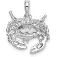 thumbnail image 3 of Solid 14K White Gold Stone Crab Charm - 15.6mm, 3 of 6