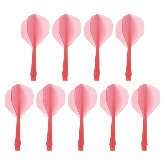 Unique Bargains Vol de Fléchettes Intégrés, Ensemble de 9 Fléchettes Durables, Rouge Transparent
