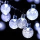 thumbnail image 2 of Cadena de luces solares, luces de hadas, 50 bolas de cristal LED, IP65 a prueba de agua, conector USB adicional, 8 modos de iluminación, decorativas para interiores y exteriores, hogar, jardín, fiesta, 2 of 5
