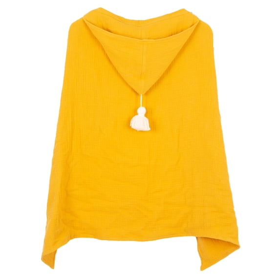 Four-layer cotton gauze hooded cloak tassel bath towel beach children's bathrobe