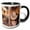 Black/White, variant on 3drose, New Mexico, Santa Fe, Plaza, Cowboy Hat, Market - Us32 Rca0022 - Rob Casey, 11oz Two-tone Black Mug