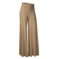 thumbnail image 2 of Pantalones de cintura alta y pierna ancha para mujer: elásticos, informales/para el trabajo/yoga, tejido de punto, para todas las estaciones, color liso, lavables a máquina/a mano, tallas S-XL., 2 of 4