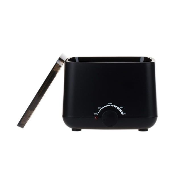Calentador de cera eléctrico portátil, 400 ml Depilación corporal con tapa Derretir cera dura Olla de fusión Accesorios de calentador de cera caliente Negro shamjiam máquina de cera