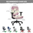thumbnail image 5 of ZUXONGSY Hummingbird Flower Desk Chair Cover 2 PCS Office Chair Protective Cover with Elastic Bottom Skin Friendly High Back Computer Chair Cover Easy to Install Home Decor, 5 of 7