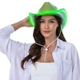thumbnail image 4 of TELOLY Cowboy Hat,EVA Material Cowgirl Hat for Lightness,Mesmerizing LED Lights Safari Hat for Ultimate Party Vibes,Green, 4 of 4