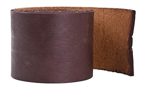 Mandala Craft Genuine Leather Strap Drawer Pulls Flat Cowhide Strip Rope for Bags Ribbons 2.5 Inches Wide 50 Inches Long, Brown Handle Wraps Clothing Belts Jewelry Making 