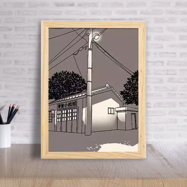 Marco de pintura LED Luz nocturna Arte de pared acrílico (S Sunset Glow Street Light) Tmvgtek Para estrenar