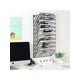 thumbnail image 1 of Office Wall Organizer Metal Chicken Wire Hanging File Holder Paper Mail Literature Rack, 10 Pockets, Black, 1 of 5