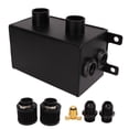 thumbnail image 1 of 1200ml Oil Catch Can Kit Engine Twin Baffle Dual Filter Oil Tank Reservoir AN8 Hose Fitting Black, 1 of 9