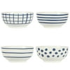 Gap Home Blue 6-Inch Round Blue & White Assorted Fine Ceramic Bowls, Set of 4