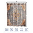 thumbnail image 4 of Split Shower Curtain for Transfer Bench, Vintage Blue Fabric Shower Curtains for Bathroom, Ethnic Middle Century Geometric Abstract Tub Sliding Transfer Bench Waterproof Bath Curtains 72"x96", 4 of 9