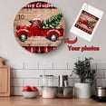 thumbnail image 5 of Wall Clock 14 Inch Red Truck with Christmas Tree Round Silent Decorative Wall Clocks Battery Operated for Living Room Bedroom Kitchen Classroom Decor, Vintage Brown Wood Grain,Large, 5 of 7
