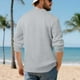 thumbnail image 4 of pstuiky camisas de manga larga para hombre, Camisa de entrenamiento de manga larga con cuello redondo y medio botón informal de colores sólidos para hombre Tops de hombre l, 4 of 9