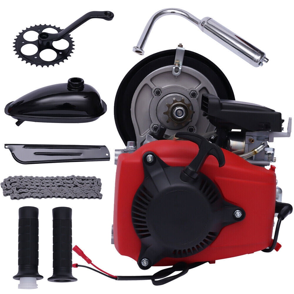 Anqidi Full Set 49CC 4 Stroke Bicycle Engine Kit Gas Motorized Bike Electric Bicycle Engine Motor Kit with Double Chain Air cooled Walmart