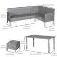 thumbnail image 2 of CoSoTower 5 Pieces Wicker Patio Conversation Dining Furniture Set with Cushions, Table and Ottomans, Bright Blue, 2 of 7