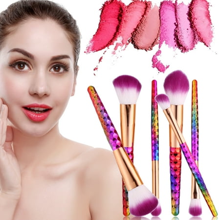 VBESTLIFE Contour Brush,6PCS Colorful Makeup Brush Set Kit Foundation Contour Concealer Blusher Powder Cosmetic Tool Makeup