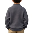 thumbnail image 3 of HAiming Kids School Uniform Long Sleeve Button Collared Knitted Loose Casual Sweaters Fall Winter Workout Undershirts, 3 of 6