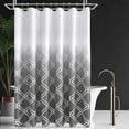 thumbnail image 6 of Grey and White Ombre Shower Curtain Grey Modern Shower Curtain with Hooks Light Gray Shower Curtains for Bathroom Geometric Pattern Waffle Weave Dark Dove Grey Water Repellent Washable 72x72 Inch, 6 of 6