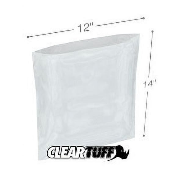 ClearTuff - 12" x 14" 2 Mil Flat Poly Bags - 1000/Case