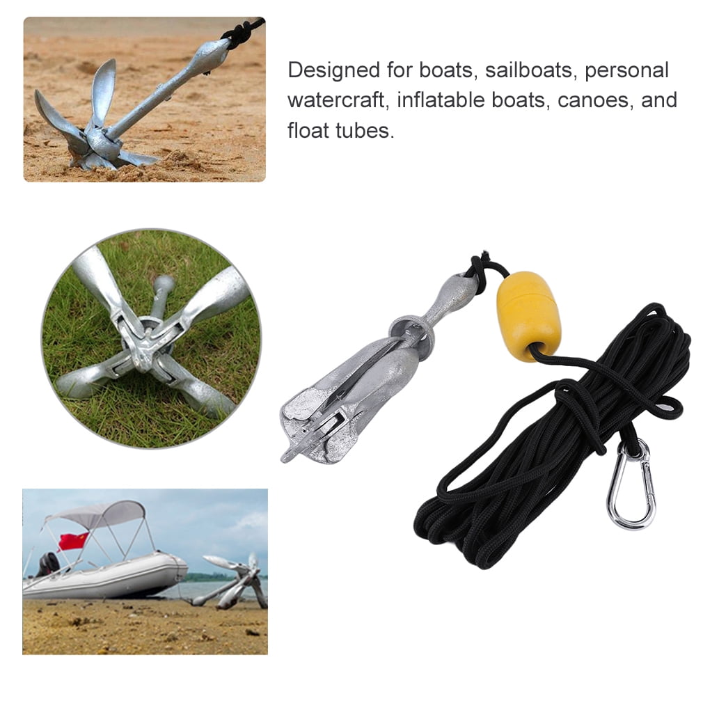 Portable Folding Anchor Buoy Kit Set Rope Fishing Buoy Kit Canoe Kayak Raft Boat Sailboat Fishing Jet Ski Float Carrying... by