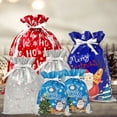 thumbnail image 5 of Wrapables Aluminum Foil Christmas Holiday Drawstring Gift Bags for Party Favors, Goodie Bag, Treats, Gift Wrap, Parties, (Set of 6) Blue & Silver, 5 of 7