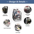 thumbnail image 5 of PVC Transparent Backpacks Clear Backpack for Travel and Outings Red White and Blue Rooster, 5 of 7