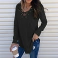 thumbnail image 4 of Tall Womens Shirts Women V Neck Strap Long Sleeve T-Shirt Top Autumn Blouse, 4 of 4