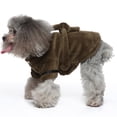 thumbnail image 3 of Bata para cachorros Bata de toalla seca para perros con capucha y cinturón, fácil de usar YP01B Army GreenS, 3 of 5