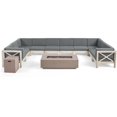 thumbnail image 2 of Noble House Brava 10 Seater U-Shaped Sectional Sofa Set Weather Gray/Light Gray, 2 of 9