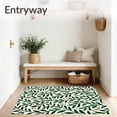 thumbnail image 3 of ODIKA 3'x5' Machine Washable Non-Slip Area Rug, Nature Themed Educational with Leaf Motifs and Alphabet Characters High Traffic Rug with Pad, Green, 697665, 3 of 8
