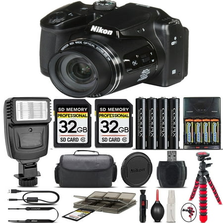 Nikon COOLPIX B500 Digital 40x Zoom Camera Black + Flash + 64GB Storage + Case