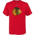 thumbnail image 2 of Preschool Connor Bedard Red Chicago Blackhawks Authentic Stack Name & Number T-Shirt, 2 of 3