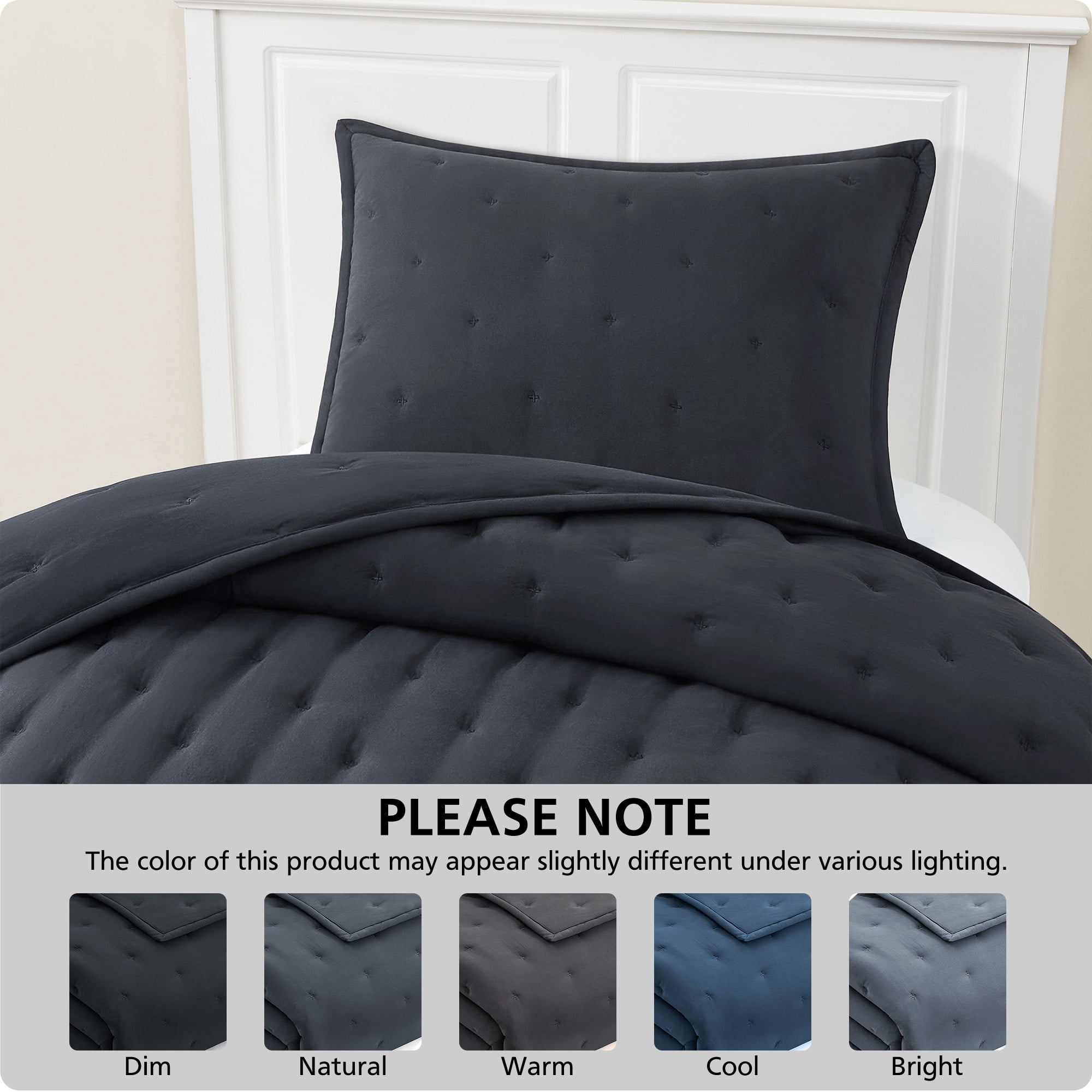 Mainstays Twin/Twin XL Comforter Set, All-Season, 2-Piece, Grey