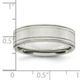 thumbnail image 2 of 925 Sterling Silver Milgrain Flat Band 6mm Brushed Fancy Band Ring Size 8.5 Ring for Women and Men, 2 of 5