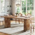 thumbnail image 1 of Fnova 63" Rectangular Modern Dining Table, Wooden Modern Kitchen Table for 6 People for Dining Room, Light Brown (Chairs Not Included), 1 of 15