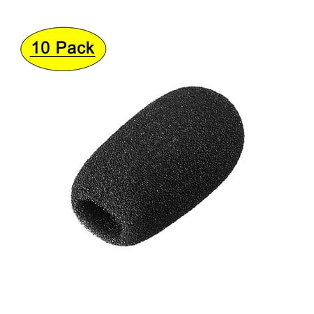 Uxcell 60mm Long Black Mic Cover Headset Windscreen Foam 10 Pack