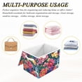 thumbnail image 6 of Yayeee Collapsible Storage Bin with Lid Fabric Closet Decorative Basket with Handles, Ethereal Floral Harmony, 6 of 7