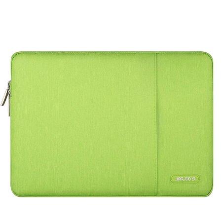 Mosiso Polyester Vertical Style Water Repellent Laptop Sleeve Case Bag Cover with Pocket for 13-13.3 Inch MacBook Pro MacBook Air Notebook Greenery