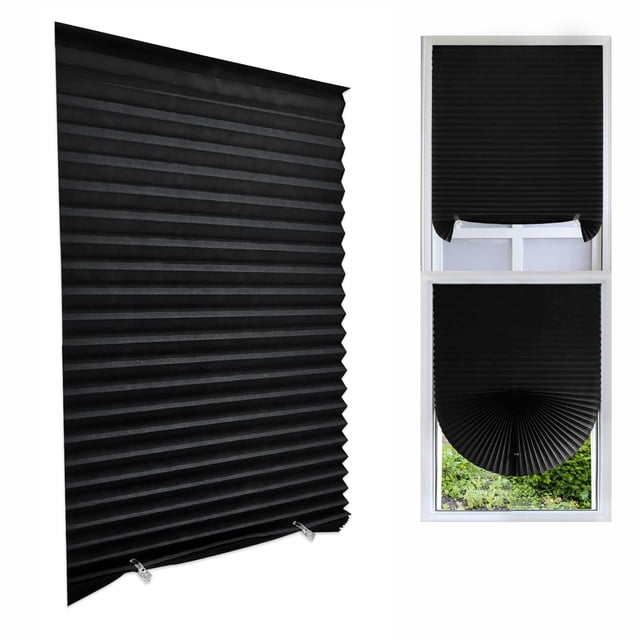 Persianas para ventanas, persianas, de tela plisada opaca, inalámbrica