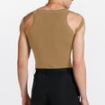 thumbnail image 4 of Camiseta sin mangas elástica para hombre, doble correa para el hombro, chaleco ajustado elástico hueco, Camiseta deportiva de Color sólido para hombre, 4 of 6